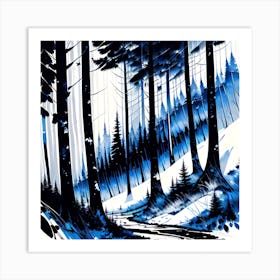 Winter In The Woods Art Print