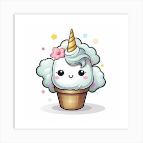 Kawaii Unicorn 31 Art Print