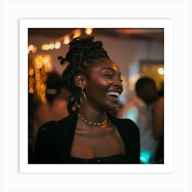 Woman Laughing At A Party Art Print