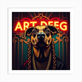 Cool art dog Art Print