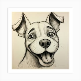 Dog Drawing 1 Art Print