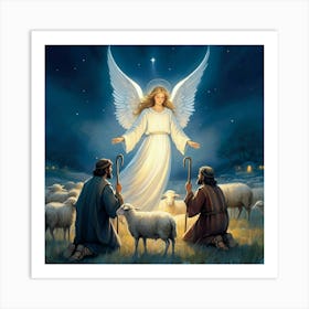 Angel Of The Shepherds Art Print