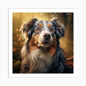 Australian Shepherd Dog Portrait Art Print