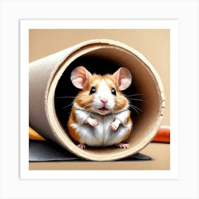 Hamster In A Tube 2 Art Print