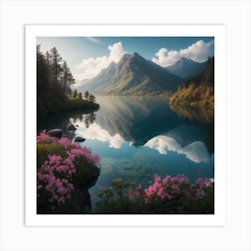 Lake In The Mountains Art Print