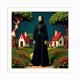 Muslim Woman In Black 1 Art Print