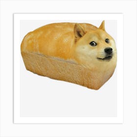 Fashion Shiba Inu Doge Bread Meme Dog Art Print