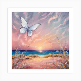 Butterfly At Sunset 2 Art Print