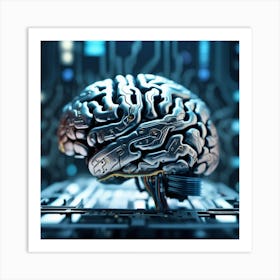 Brain On A Circuit Board 57 Art Print