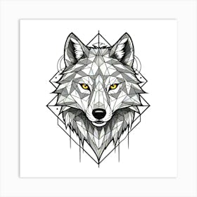 Geometric Wolf Head 4 Art Print