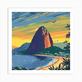 A Sugarloaf Mountain In Rio De Janeiro Vector De 1719996445 4 Art Print