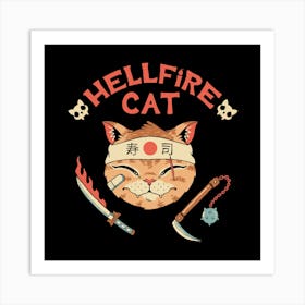 Hellfire Cat Meowster Art Print