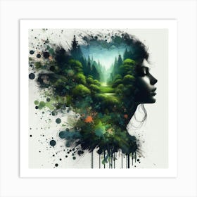 Woman In The Forest 3 Art Print