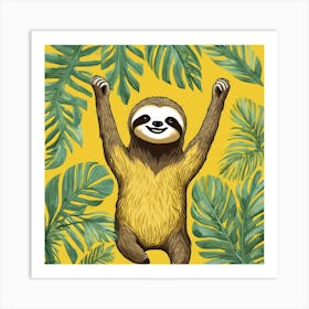 Happy Sloth Art Print