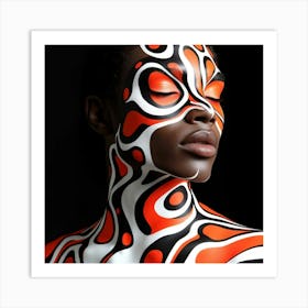 African Woman With Body Paint Art Print