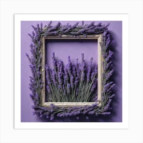 Lavender Flowers In A Frame 1 Art Print