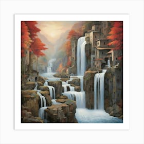 Waterfall Canvas Print Art Print