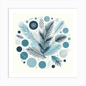 Scandinavian style, Blue spruce branches 3 Art Print