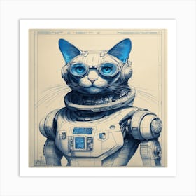 Cat In Spacesuit Art Print