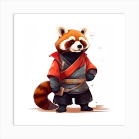 Red Panda Ninja Art Print