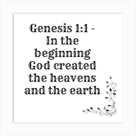 Genesis 1:1 Art Print