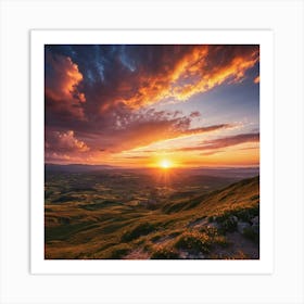 Sunset In The Hills Art Print