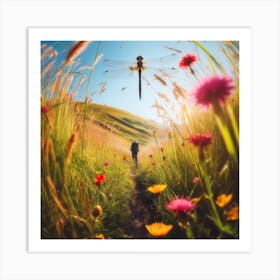 Dragonfly In The Meadow 4 Art Print