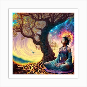 Meditating Woman Art Print