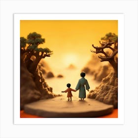 Boy And A Girl Art Print