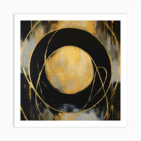 Copper Circles Abstract Art Print