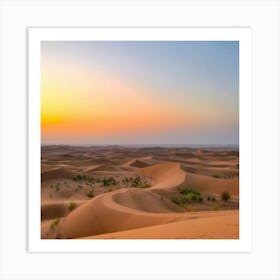 Sunset In The Sahara Art Print