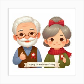 Happy Grandparents Day 1 Art Print