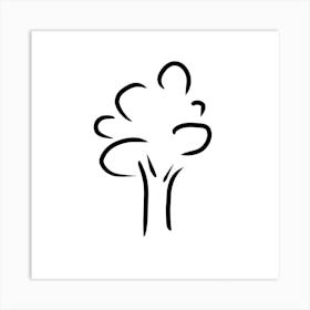 Line Art Tree Art Print