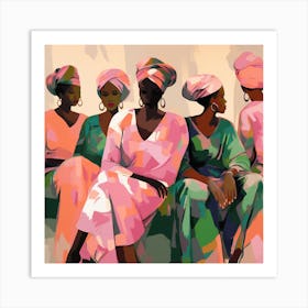 Women In Pink Turbans Art Print