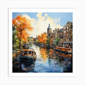 Canal Charisma Aerial Euphoria In Amsterdam Art Print