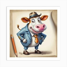 Cartoon Cow 28 Art Print