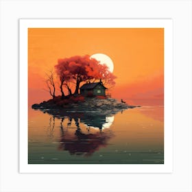 House On The Island 1 Art Print