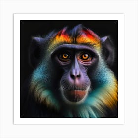 Colorful Monkey Art Print