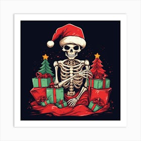 Merry Christmas! Christmas skeleton 24 Art Print