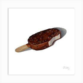 Chocolate Ice Popsicle Art Print