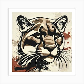 Illustration grunge Puma 3 Art Print