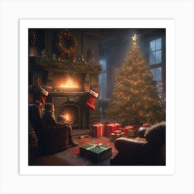 Christmas In The Living Room 44 Art Print