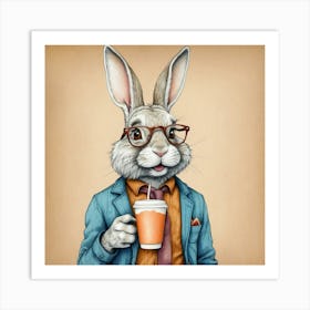 Rabbit In A Suit 31 Art Print