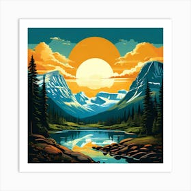 Glacier National Park Sunset Art Print