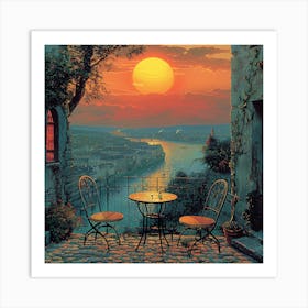 Sunset In Paris 2 Art Print