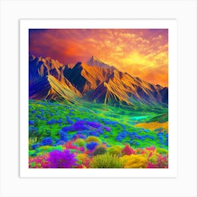 Colorful Landscape In The Mountains Art Print