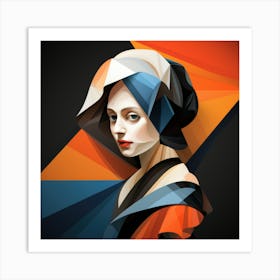 Geometric Dutch Woman 01 Art Print