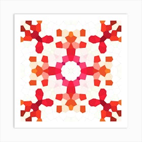 Bright Red Mosaic Art Print