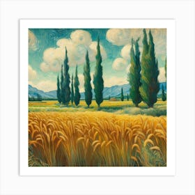 Van Gogh Painted A Wheat Field With Cypresses In The Amazon Rainforest 2 Art Print