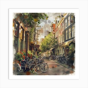 Jordaan neighborhood Series in Amsterdam Water Colour 2 Art Print